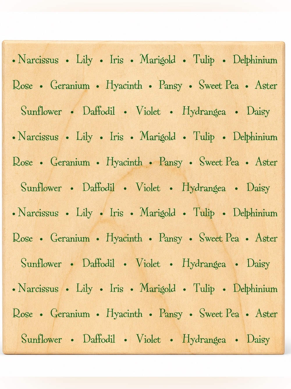 Vintage 1997 Hero Arts Floral Names Wood Rubber Stamp